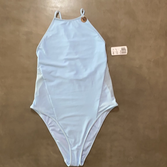 Forever 21 baby blue mesh side panel bathing suit - Picture 3 of 5